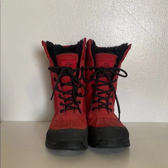 UGG Red and Black Winter Boots