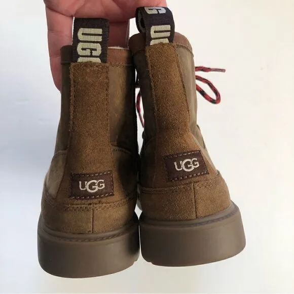 UGG Robley red lace up leather boots NWOT size 37