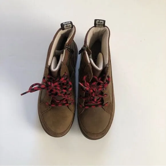 UGG Robley red lace up leather boots NWOT size 37