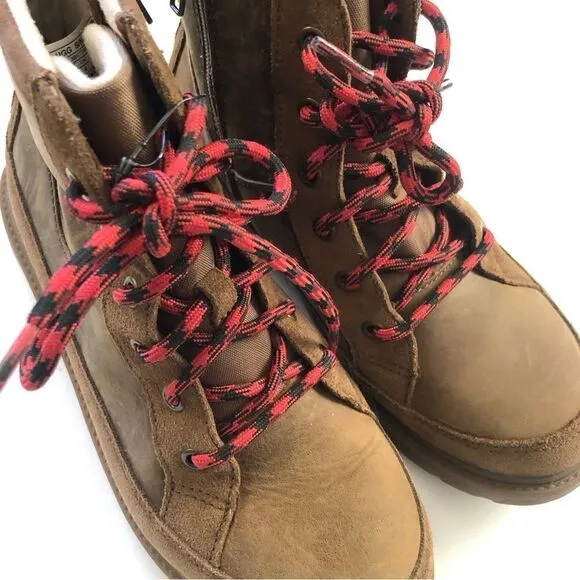 UGG Robley red lace up leather boots NWOT size 37