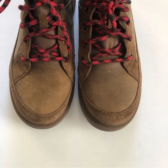 UGG Robley red lace up leather boots NWOT size 37