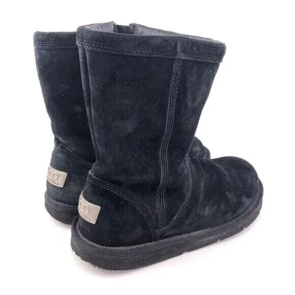UGG Roslyn Black Leather Sheepskin Winter Boots 7