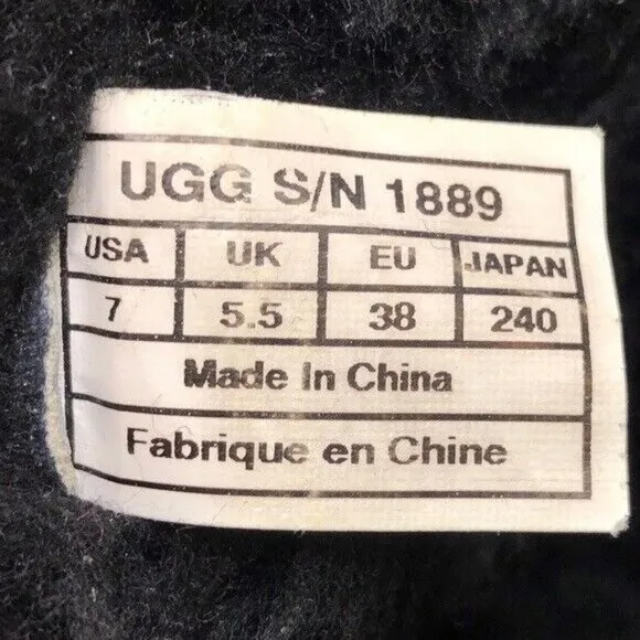 UGG Roslyn Black Leather Sheepskin Winter Boots 7