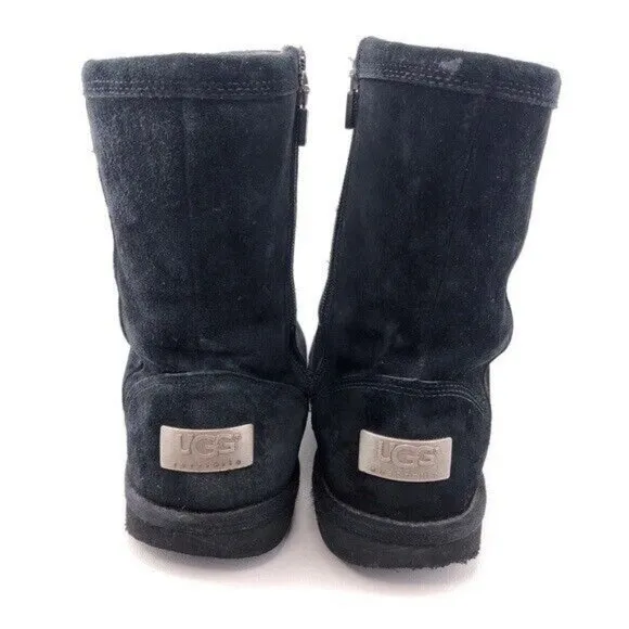 UGG Roslyn Black Leather Sheepskin Winter Boots 7