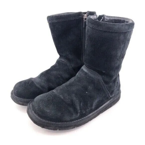 UGG Roslyn Black Leather Sheepskin Winter Boots 7