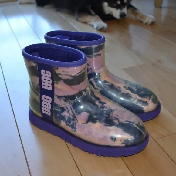 UGG SAMPLE Clear Marble Waterproof Winter Boots Size 7