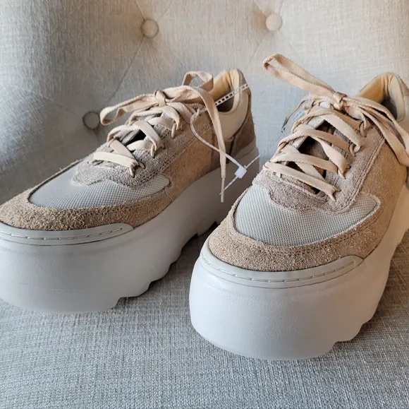 UGG Shoes Marin Tan Nubuck Suede Lace Up Platform Sneakers Size 9.5 …NEW