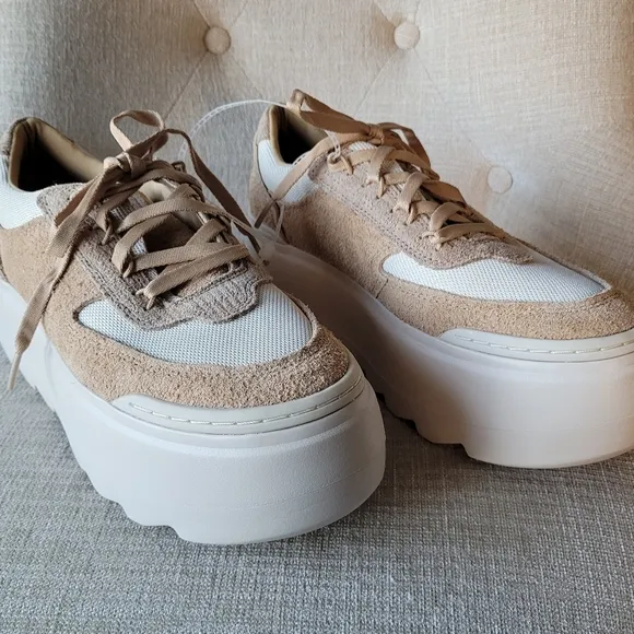 UGG Shoes Marin Tan Nubuck Suede Lace Up Platform Sneakers Size 9.5 …NEW