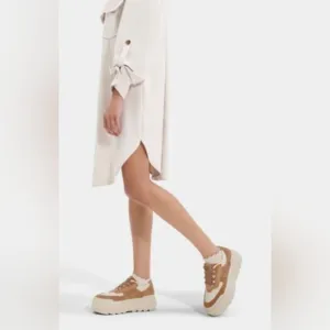 UGG Shoes Marin Tan Nubuck Suede Lace Up Platform Sneakers Size 9.5 …NEW