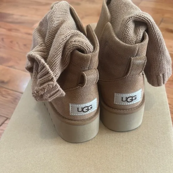 UGG Tan Winter Boots with Suede Finish and Chunky Sole