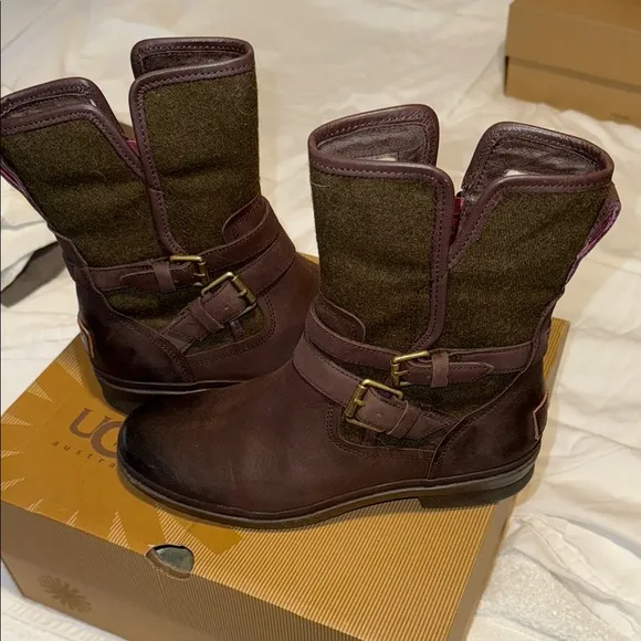 UGG Winter Boots Brown and Green for Rainy Days