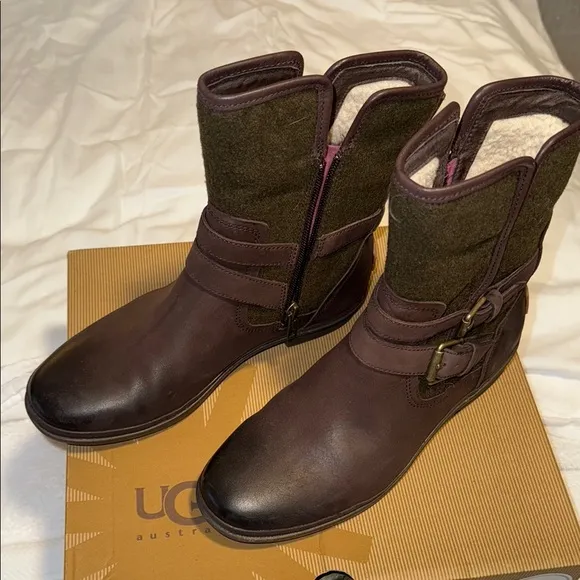 UGG Winter Boots Brown and Green for Rainy Days