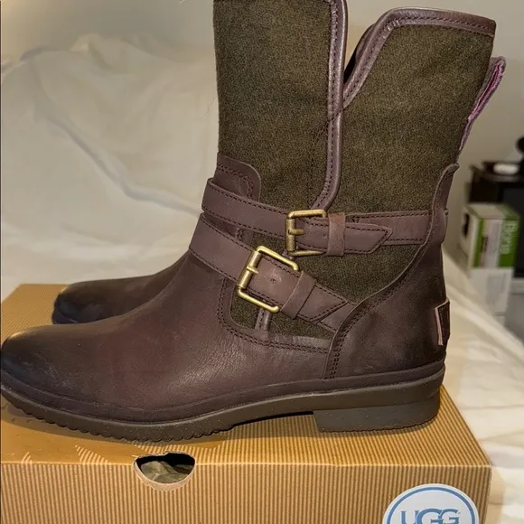 UGG Winter Boots Brown and Green for Rainy Days