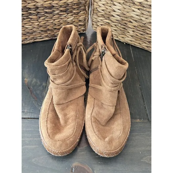 Ugg  Womens 1019129 sz 7 Brown Suede Zip Up Ankle Boots #14