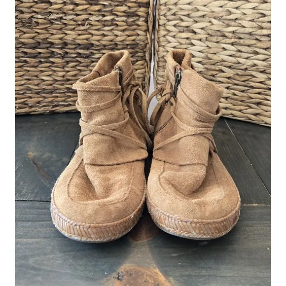 Ugg  Womens 1019129 sz 7 Brown Suede Zip Up Ankle Boots #14