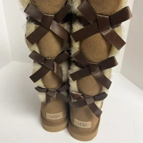 UGG Women's Bailey Bow Tall II Winter Boots Chestnut, Size 10 M