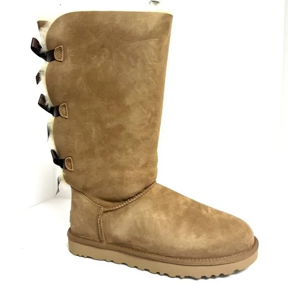 UGG Women's Bailey Bow Tall II Winter Boots Chestnut, Size 10 M