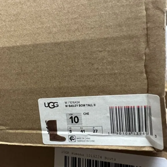 UGG Women's Bailey Bow Tall II Winter Boots Chestnut, Size 10 M