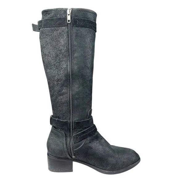 UGG Women’s Darcie Black Leather Moto Combat Riding Boots Size US 7
