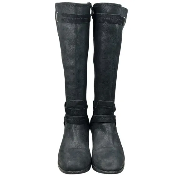 UGG Women’s Darcie Black Leather Moto Combat Riding Boots Size US 7