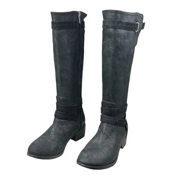 UGG Women’s Darcie Black Leather Moto Combat Riding Boots Size US 7