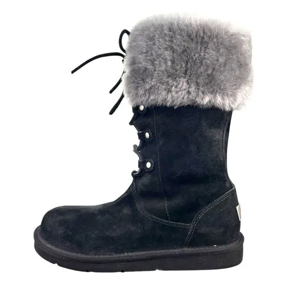 UGG Women’s Montclair Black Suede Lined Winter Boot Size US 6