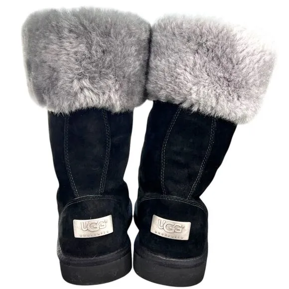 UGG Women’s Montclair Black Suede Lined Winter Boot Size US 6
