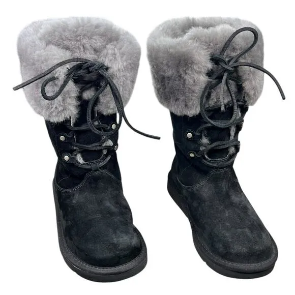 UGG Women’s Montclair Black Suede Lined Winter Boot Size US 6