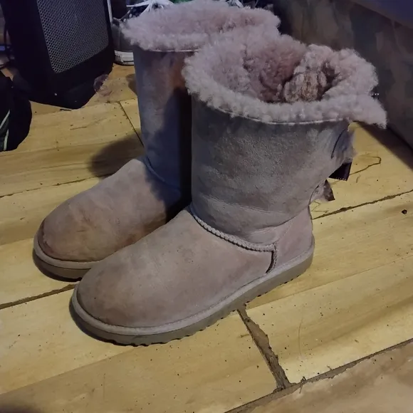 UGG Women's Pink &amp; Purple Bailey Bow II