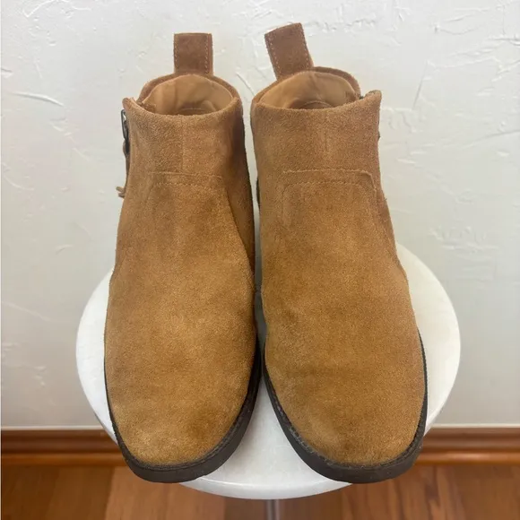 UGG Women's Suede‎ Ankle Boot Aureo II Chestnut Taupe Brown Shoe Leather Sz 8
