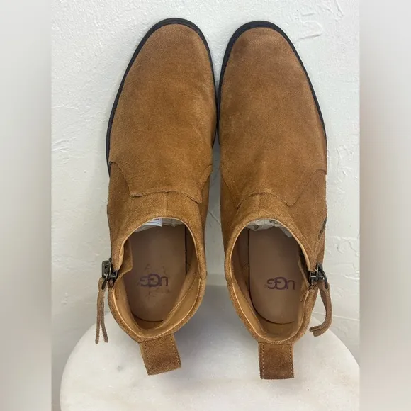 UGG Women's Suede‎ Ankle Boot Aureo II Chestnut Taupe Brown Shoe Leather Sz 8