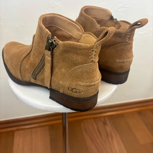 UGG Women's Suede‎ Ankle Boot Aureo II Chestnut Taupe Brown Shoe Leather Sz 8