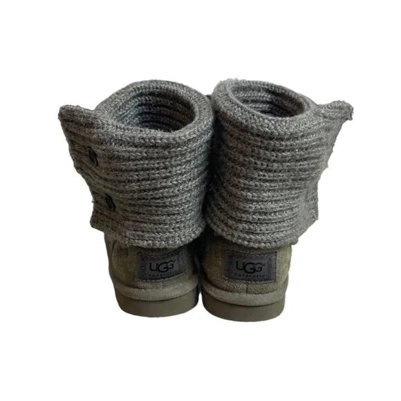 Ugg Youth Kids Girl Grey Wool  Convertible Winter Boots Sz 1