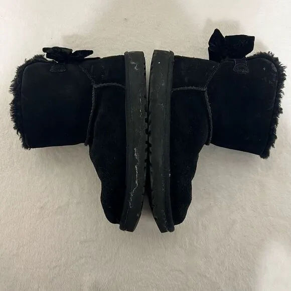 UGG Black Bailey Boots One Bow Detail Short 6 Women