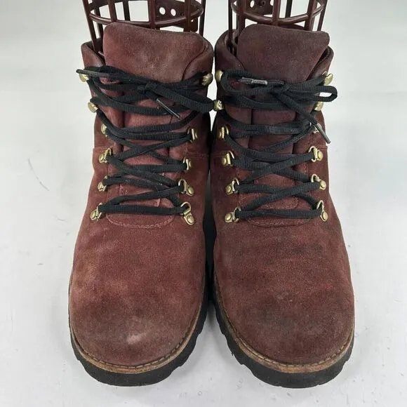 UGG Hafstein Men's WTPF Burgundy Suede Boots US 9 Lace-Up Winter Outdoor Boot