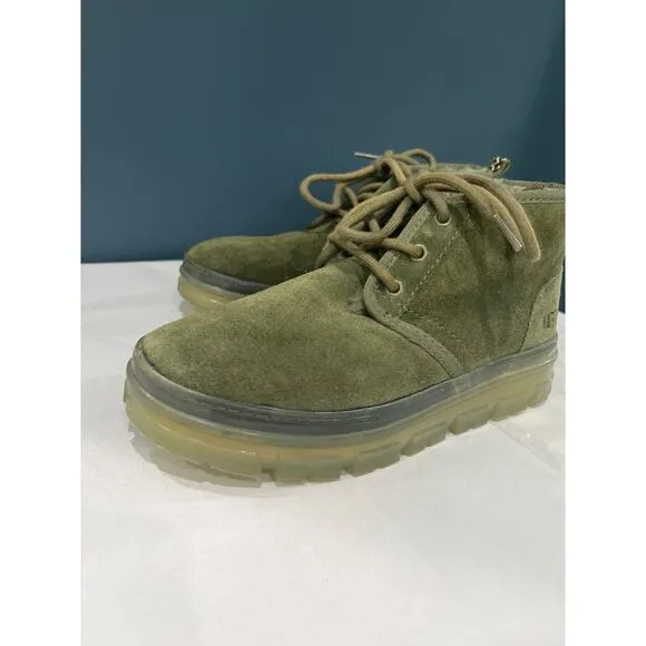 UGG’s Neumel Clear Women’s Heritage Chukka Olive Green Suede Lace Up Boots Sz 7