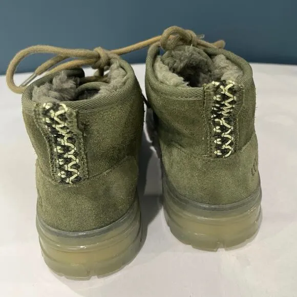 UGG’s Neumel Clear Women’s Heritage Chukka Olive Green Suede Lace Up Boots Sz 7