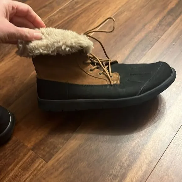 Ugg Unisex Kids Baxter Winter Boots Brown Lace Up 6