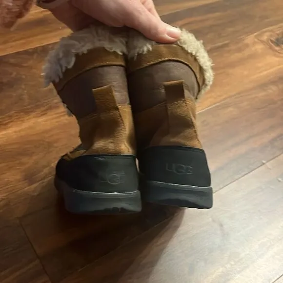 Ugg Unisex Kids Baxter Winter Boots Brown Lace Up 6