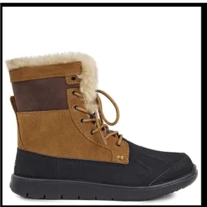 Ugg Unisex Kids Baxter Winter Boots Brown Lace Up 6