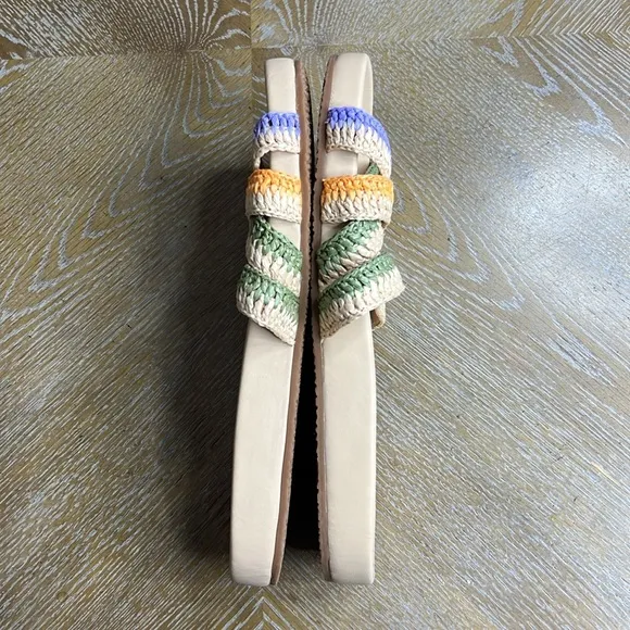 ULLA JOHNSON Nude Woven Leather Slide Sandals 40