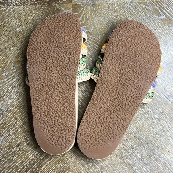 ULLA JOHNSON Nude Woven Leather Slide Sandals 40