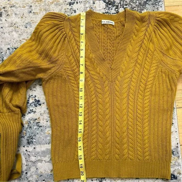 Ulla Johnson Puff Sleeve Sweater in Mustard Wool