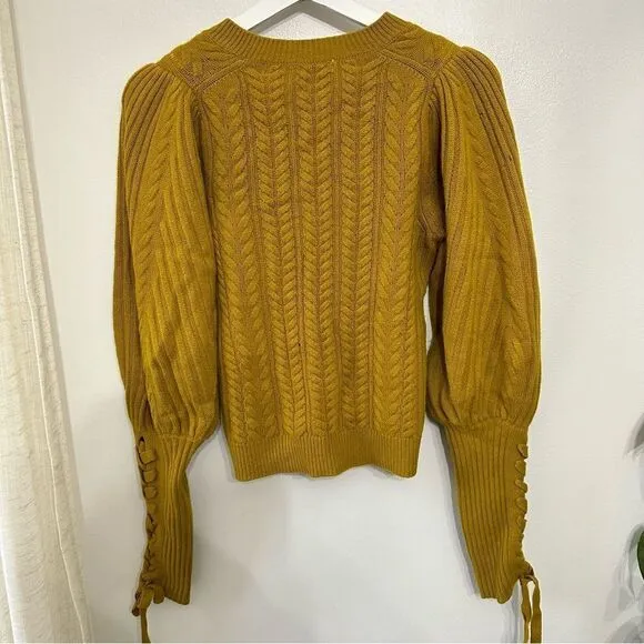 Ulla Johnson Puff Sleeve Sweater in Mustard Wool