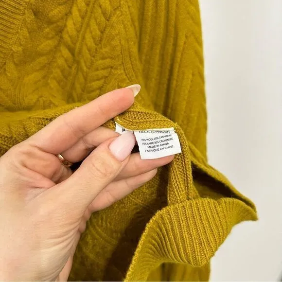 Ulla Johnson Puff Sleeve Sweater in Mustard Wool