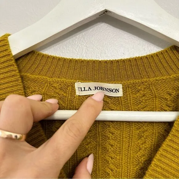 Ulla Johnson Puff Sleeve Sweater in Mustard Wool