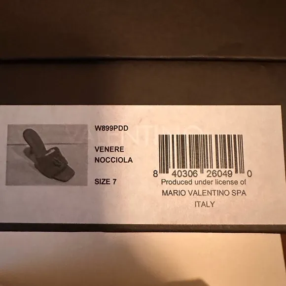 Valentino Tan Leather Mules with Stiletto Heel, New In Box