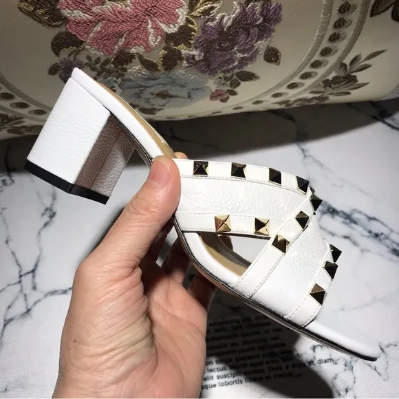 Valentino White Slide Sandals with Elegant Design