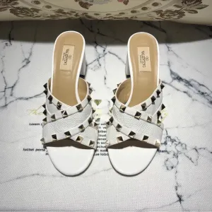 Valentino White Slide Sandals with Elegant Design