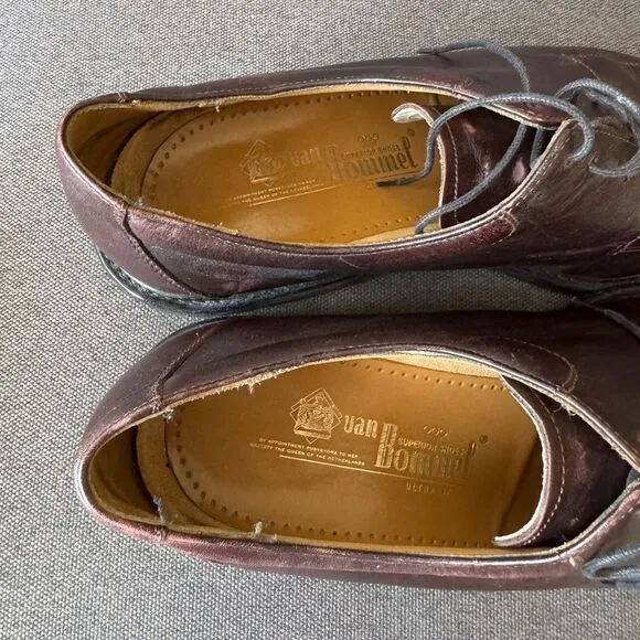 Van Bommel Men’s Brown Leather Dress Shoes Size 9.5 Made in Netherlands
